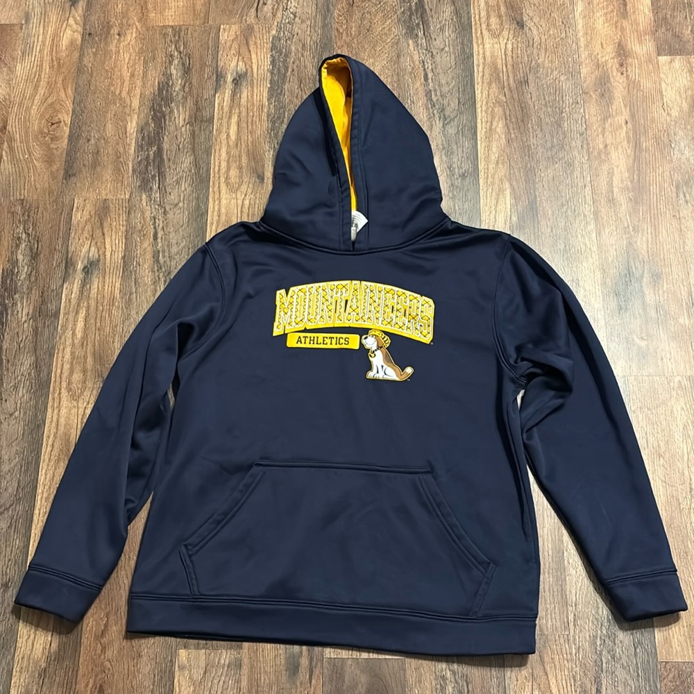 Russell Athletics West Virginia Mountaineers Blue and Yellow Hooded Sweatshirt